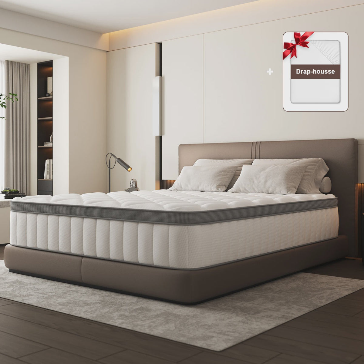 Hiazurm Pocketvering Matras 140x200cm - 7-Zoons Kern, Medium Hardheid, Ademend