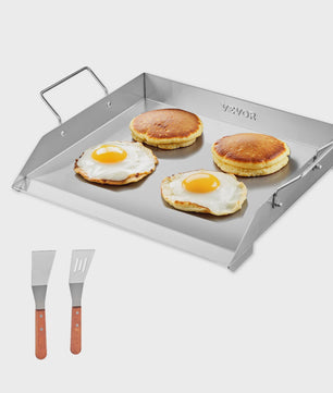 RVS Grillplaat Platte Top Rechthoekig - Draagbare Bakplaat voor BBQ & Gas Grill