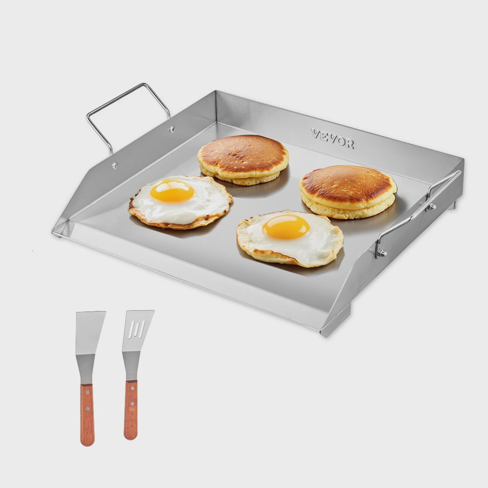 RVS Grillplaat Platte Top Rechthoekig - Draagbare Bakplaat voor BBQ & Gas Grill