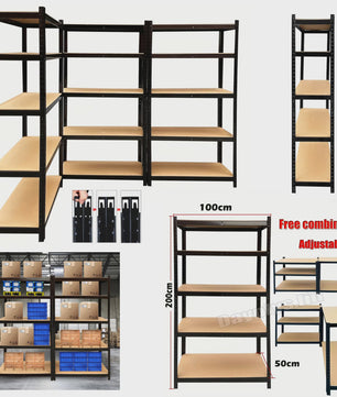 5-Laags Metalen Stellingkast 200x100x50cm - 875kg Capaciteit