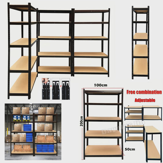 5-Laags Metalen Stellingkast 200x100x50cm - 875kg Capaciteit