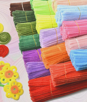 100 Stuks Chenille Stelen - Flexibele Knutseldraad voor Creatieve DIY Projecten