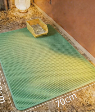 Dubbellaags Kattenbakmat - Waterdicht EVA, Vangt Grit op, Makkelijk Schoon te Maken