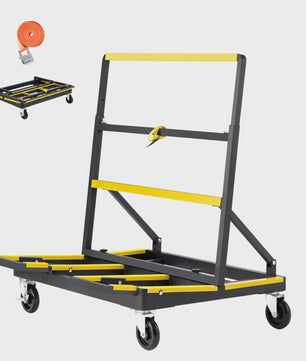 Robuuste Gipsplatenkar met Spanband & Uitklapbaar Dek - 1800 lbs / 816 kg Capaciteit