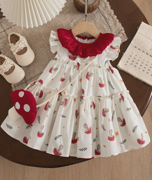 Zomerjurkjes Meisjes Katoen Sleeveless met Schattige Print - Perfect voor Strand & Spelen
