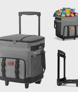 Grote Koeltas 35L met Wielen - Waterdicht & Geïsoleerd voor Picknick, Camping en Reizen