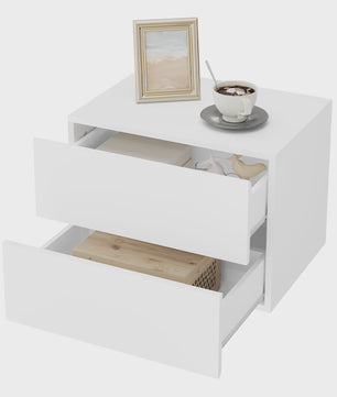 Zwevend Nachtkastje met Lades - Moderne Wandmontage Nachtkastje
