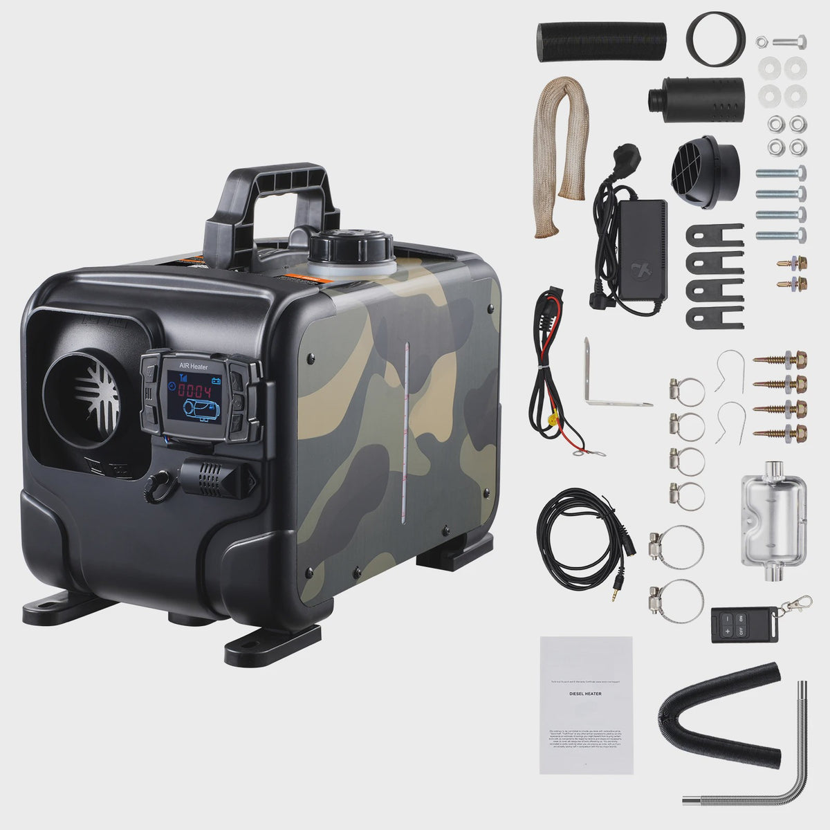8KW Diesel Luchtverwarmer 12V/24V met Bluetooth & CO Alarm - Draagbaar