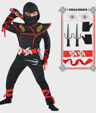 Stoer Ninja Kostuum Jongens met Spada en Shuriken - Halloween & Feest