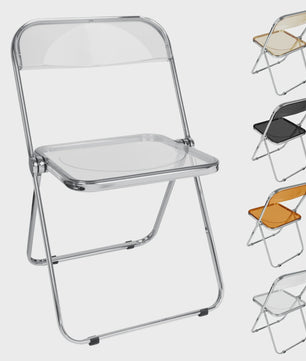 Stapelbare Transparante Acryl Klapstoel met Chroom Frame - Luxe Loungestoel voor Feest, Banket & Conferentie