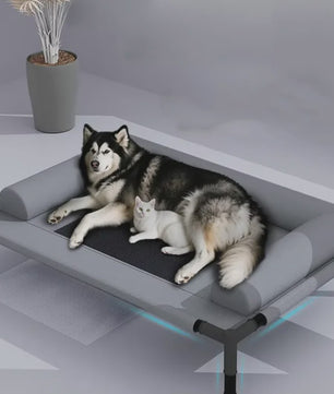 Verkoelend Hondenhok Bed met Kussen, Ademend Mesh, Wasbaar - Ideaal voor Binnen, Buiten, Camping & Patio