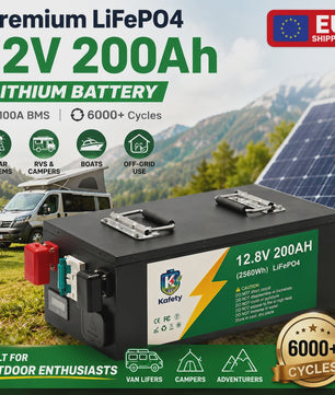 Easun 12V 200Ah LiFePO4 Accu met BMS | 6000+ Cycli | Zonne-energie, Camper, Boot, Thuisback-up