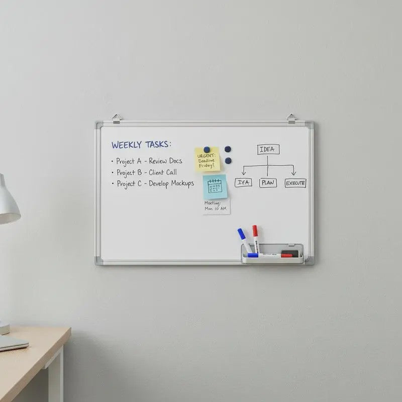 Magnetisch Whiteboard 40x30 cm met Aluminium Frame - Organiseer en Plan