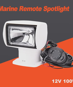 12V 100W Marine Afstandsbedienbare Spotlight - Krachtige Zoekstraal voor Boot, Jacht, Auto