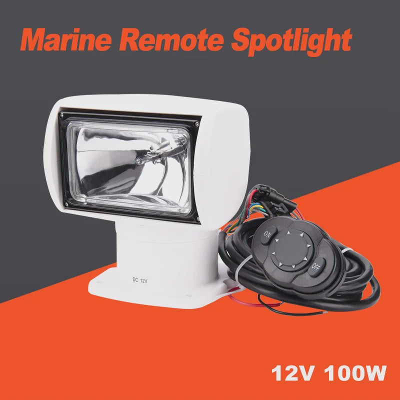 12V 100W Marine Afstandsbedienbare Spotlight - Krachtige Zoekstraal voor Boot, Jacht, Auto