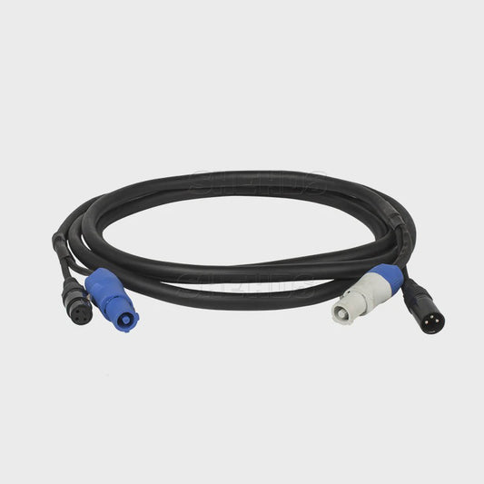 Combinatie DMX Powercon Kabel 3m/2m - Stroom & Lichtsturing voor Podium & DJ