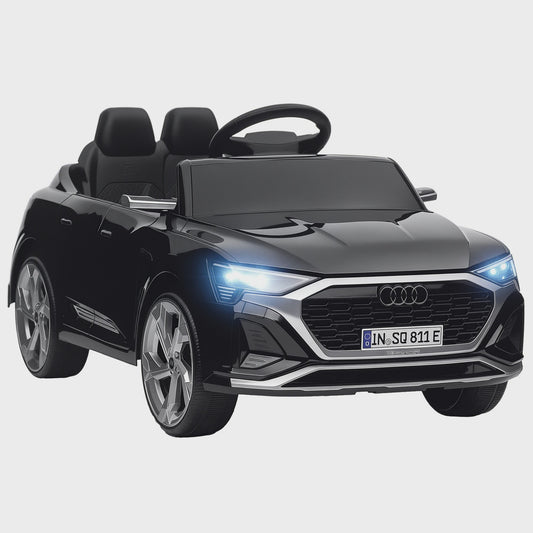 Elektrische Kinderauto Audi Q8 E-tron Sportback - Licentie, Afstandsbediening, Licht & Geluid - Grijs