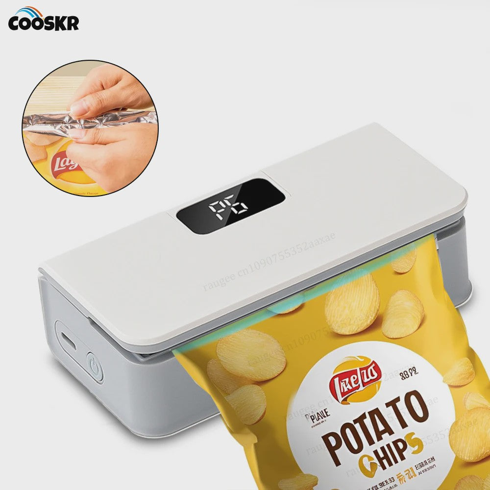 Draagbare Mini Heat Sealer & Bag Opener - 2-in-1 Keukenapparaat voor Voedselverpakking