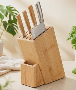 Massief Bamboe Messenblok - Keuken Organizer & Messenhouder