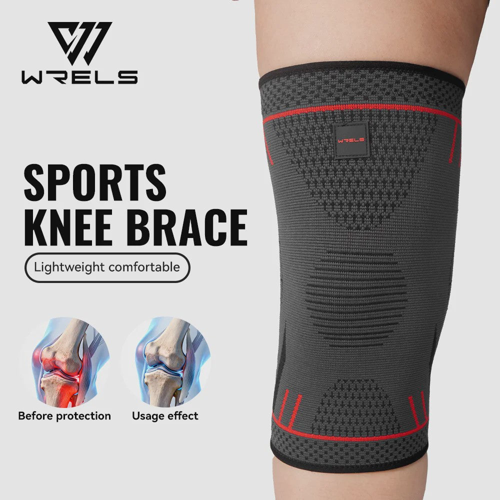 WRELS Compressie Kniebrace - Ademend, Anti-slip, Sport & Pijnverlichting