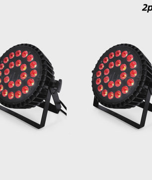 Professionele LED Par Light Set (2 stuks) - 24x18W RGBWA UV 6-in-1, 200W Stage & DJ Wash Verlichting