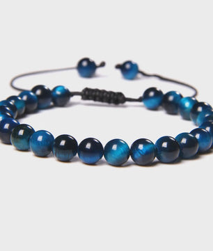 Blauwe Tijgeroog Kralen Armband 6MM - Natuursteen Meditatie Sieraden