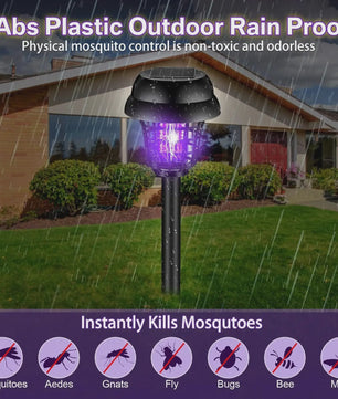 Solar Muggenvanger & Insectendoder Lamp - Waterdicht voor Tuin, Terras & Buiten