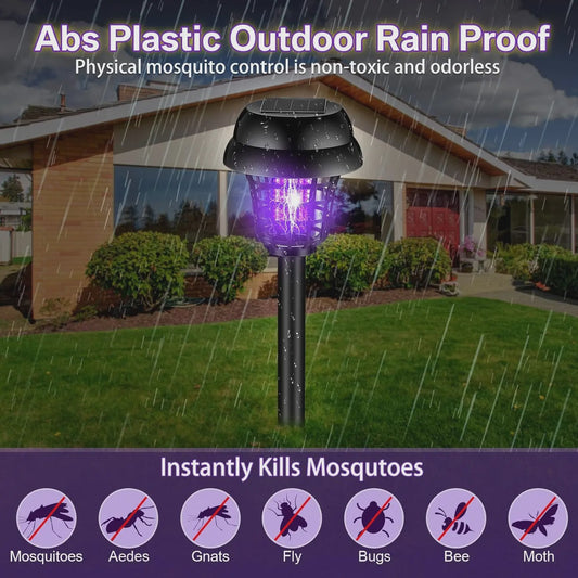 Solar Muggenvanger & Insectendoder Lamp - Waterdicht voor Tuin, Terras & Buiten