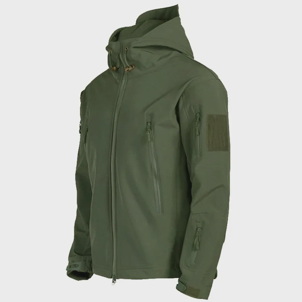 2024 New Fashionable Shark Skin Soft Shell Jacket Men's Tactical Windproof Waterproof Jacket Men's Jacket Hooded Jacket