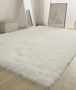 Luxe Witte Pluizige Vloerkleed - Zacht & Antislip voor Woonkamer & Slaapkamer