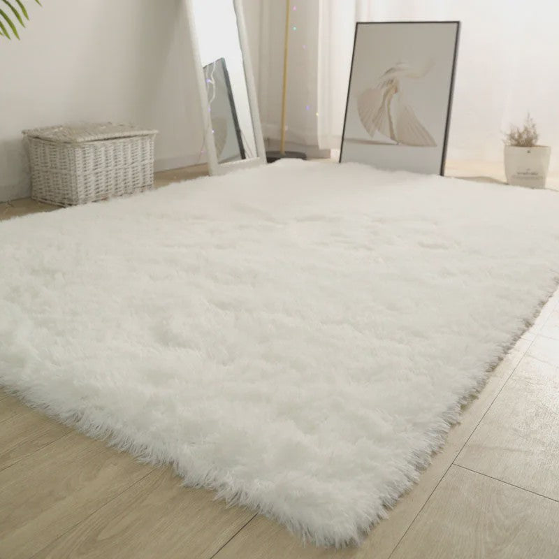 Luxe Witte Pluizige Vloerkleed - Zacht & Antislip voor Woonkamer & Slaapkamer