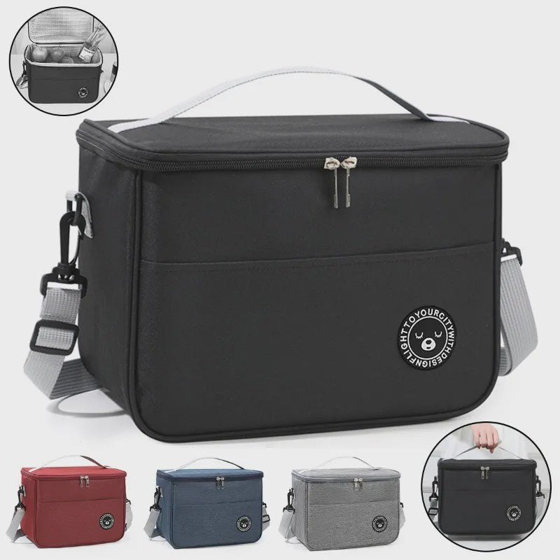 Ruime Thermos Lunchtas Waterdicht met Verstelbare Schouderband - Ideaal voor School, Werk & Uitjes
