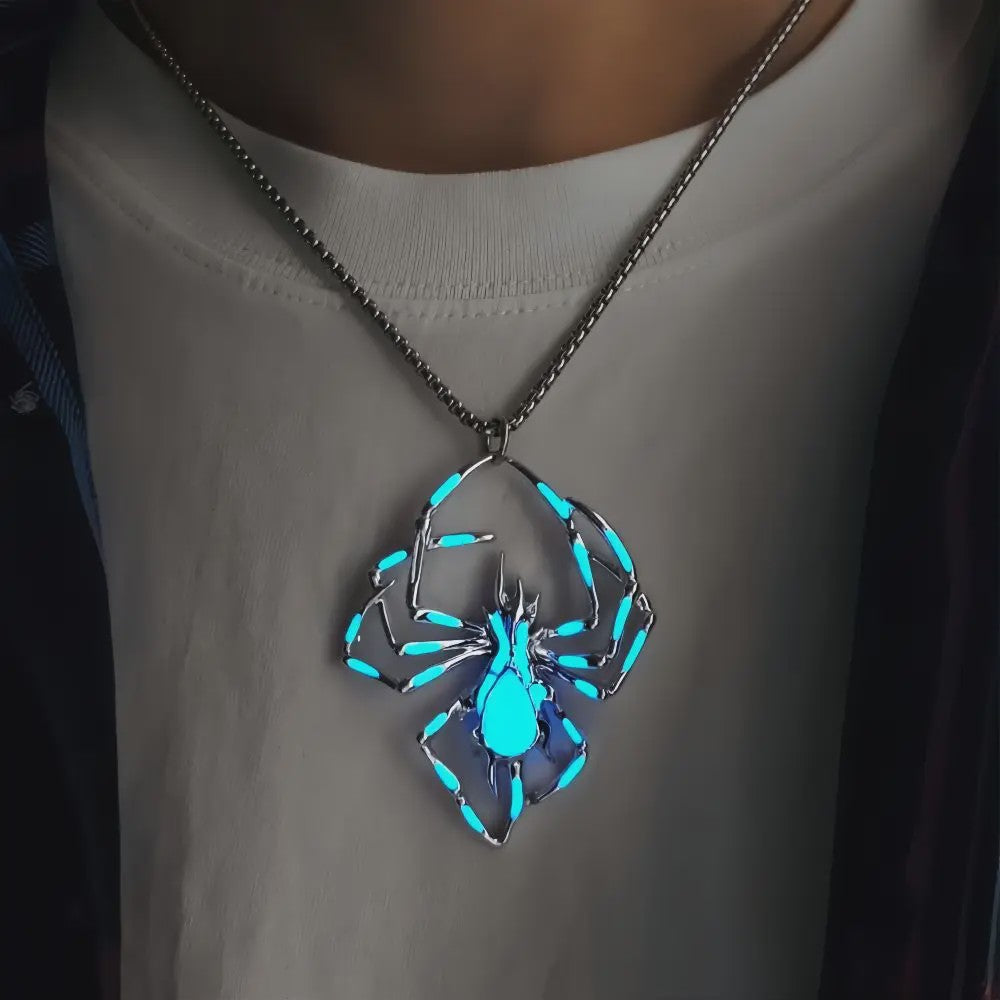 Glow-in-the-Dark Spider Hanger Ketting - Luminous Halloween Sieraden voor Mannen & Vrouwen