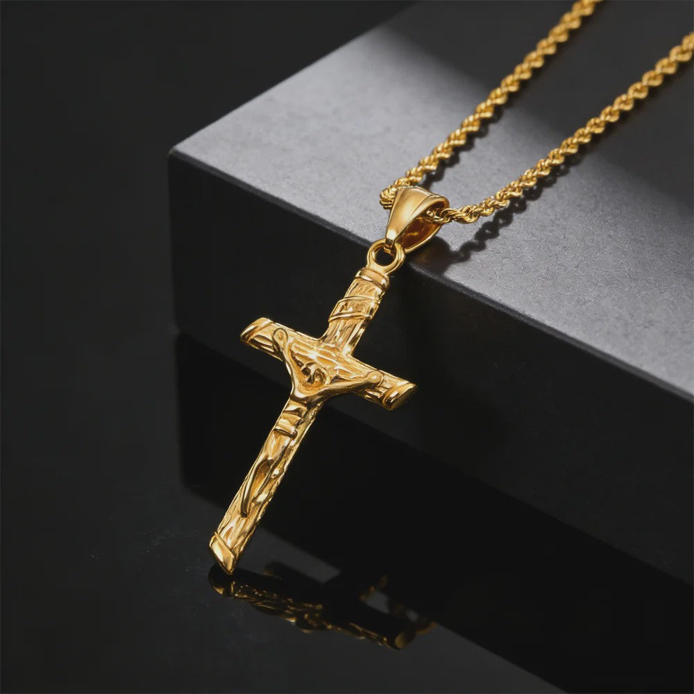 Heren RVS Kruis Ketting met Jezus Hanger - Religieuze Christelijke Sieraden