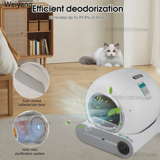 65L Slimme Zelfreinigende Kattenbak - Automatisch, App Gestuurd & Geurloos
