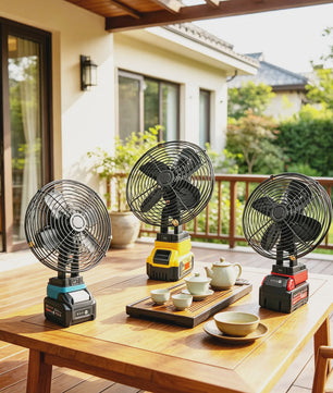 Krachtige 18V Accu Ventilator - Metaal, Camping & Buiten Gebruik - Compatibel met Makita, Dewalt, Milwaukee