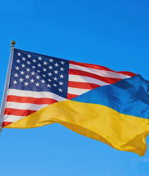 Vlag USA Oekraïne Combinatie 90x150cm - Vriendschap & Solidariteit