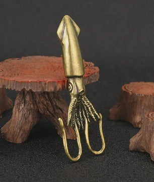 Antieke Messing Pijlinktvis Decoratie - Retro Koperen Miniatuur Beeldje