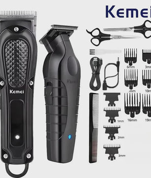 Kemei Professionele Draadloze Baardtrimmer & Tondeuse Set KM-1071/KM-2299