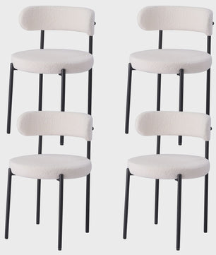 Nordic Stijl Teddy Velvet Eetkamerstoelen - Set van 2, 4 of 6