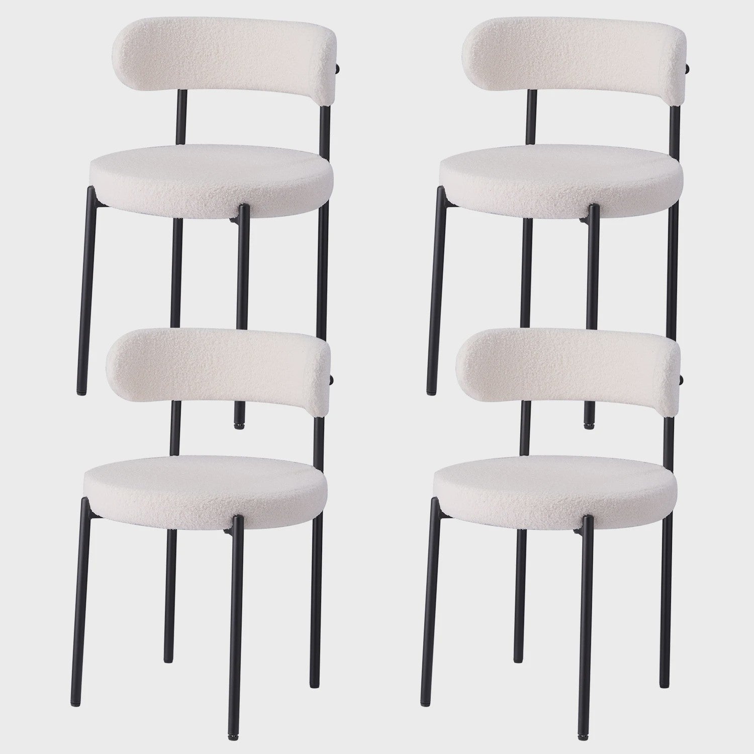 Nordic Stijl Teddy Velvet Eetkamerstoelen - Set van 2, 4 of 6