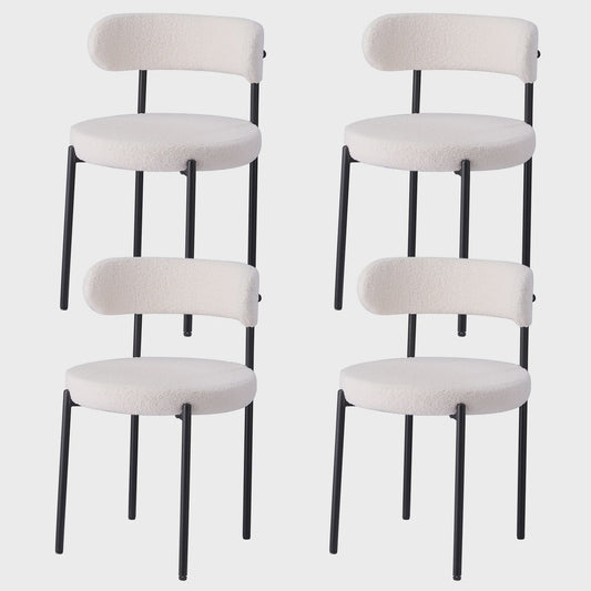 Nordic Stijl Teddy Velvet Eetkamerstoelen - Set van 2, 4 of 6