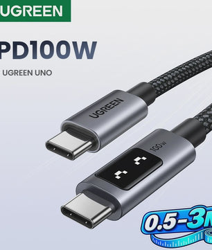 UGREEN UNO USB-C naar USB-C Kabel - 100W PD Snelladen & Data - 0.5-3M