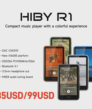 HiBy R1 HiFi Muziekspeler: Draagbare MP3-speler met DAC, Bluetooth 5.1 & WiFi