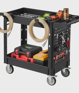 Robuuste Werkplaatswagen met 2 etages, 250 kg draagvermogen en pegboard