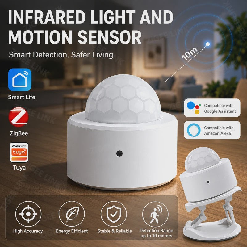 ZigBee 3.0 PIR Bewegingsmelder - Draadloze Slimme Thuisbeveiliging