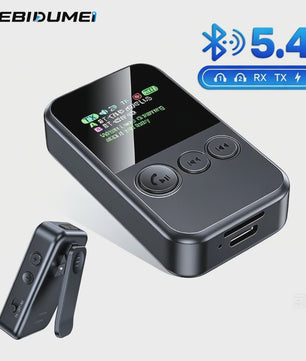 Clip-on Bluetooth 5.4 Audio Zender Ontvanger met AUX, TF Kaart & HIFI Muziek