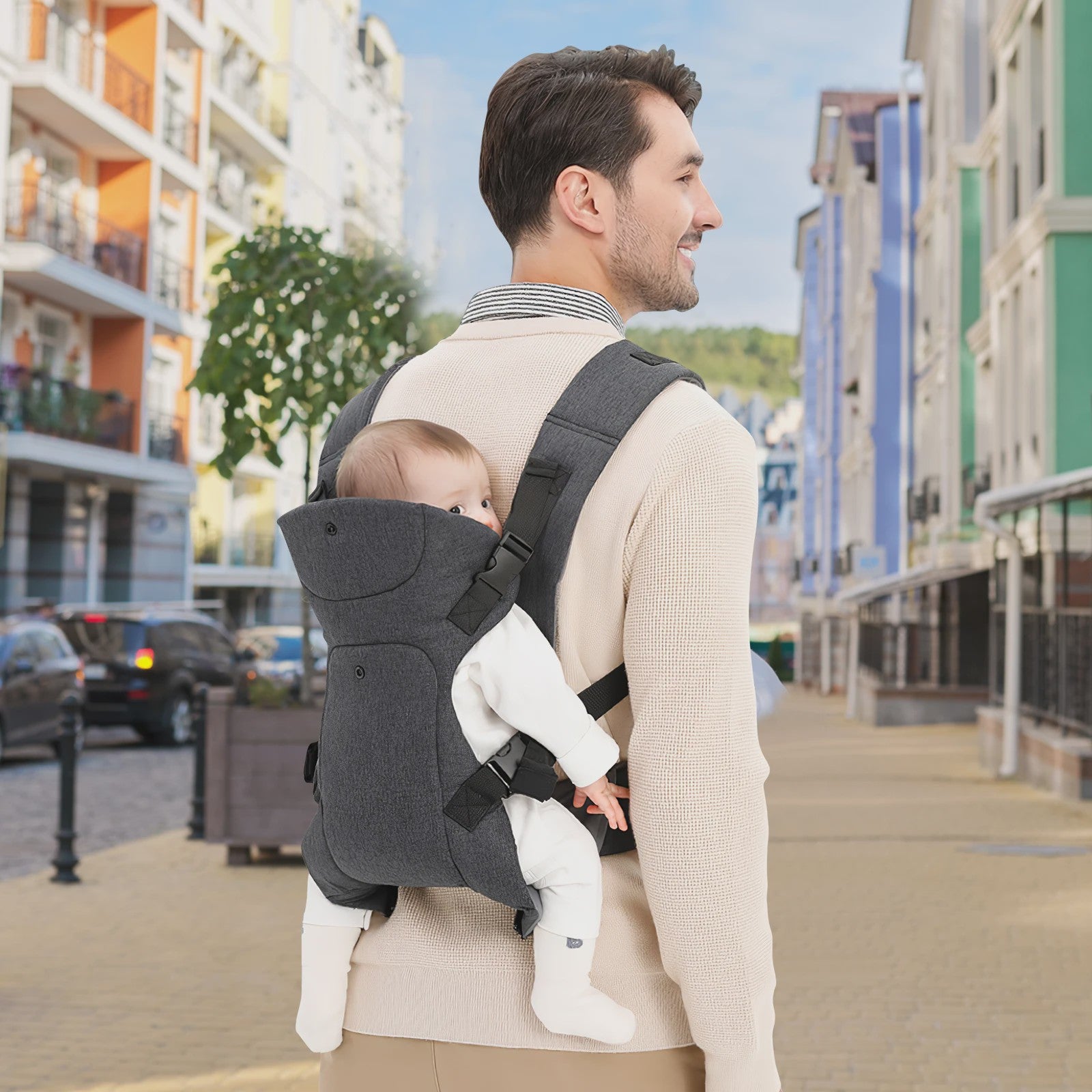 Ergonomische 4-in-1 Baby Draagzak - Verstelbaar, Comfortabel & Veilig voor baby's 3-15 kg