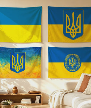 Oekraïense Vlag Wandkleed - Decoratief Tapijt voor Slaapkamer & Woonkamer