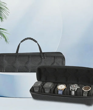Luxe Horloge Koffer Organizer voor Heren - Draagbare Reis Etui met Anti-Beweging Bescherming